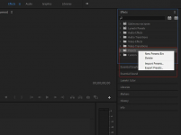 كيفية استيراد اضافات (preset) إلى Premiere Pro